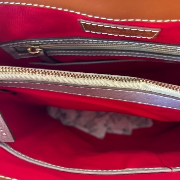 Dooney & Bourke Saffiano 3pc NWT Oyster Color Leather Tote - Picture 8 of 11